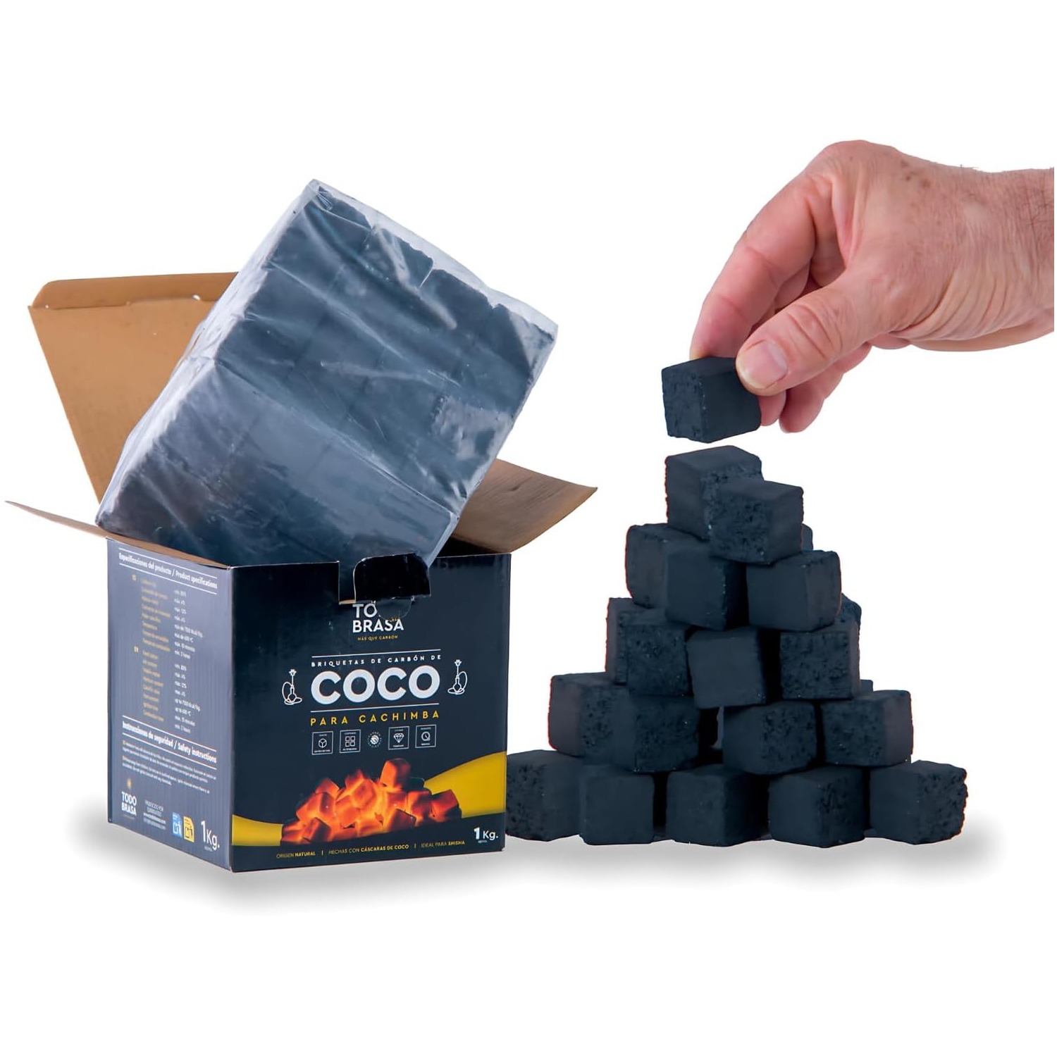 briquetas de carbon de coco